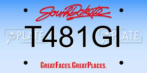 T481GI South Dakota License Plate