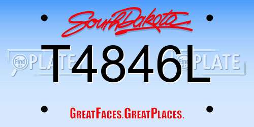 T4846L South Dakota License Plate