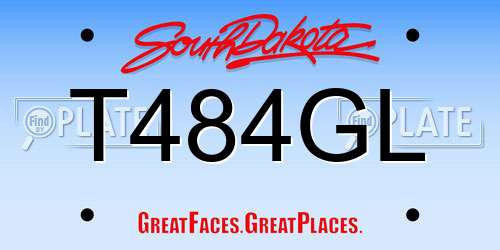 T484GL South Dakota License Plate