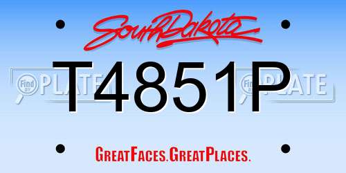 T4851P South Dakota License Plate