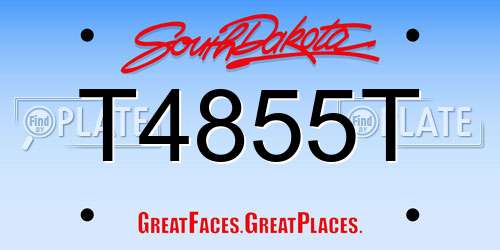 T4855T South Dakota License Plate
