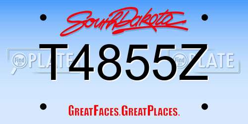 T4855Z South Dakota License Plate