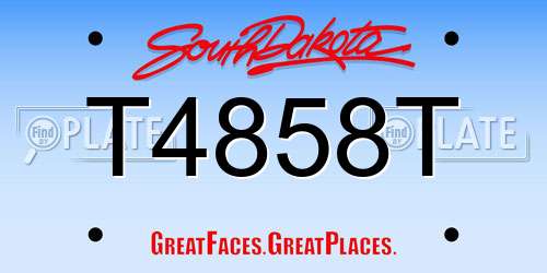 T4858T South Dakota License Plate