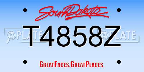 T4858Z South Dakota License Plate