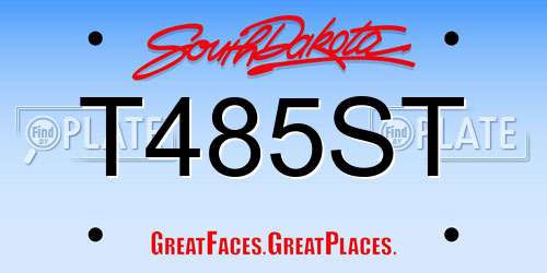 T485ST South Dakota License Plate