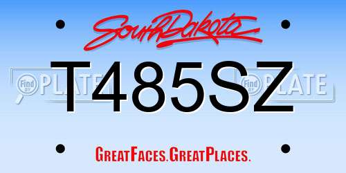 T485SZ South Dakota License Plate