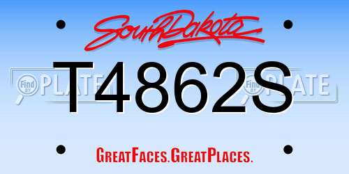 T4862S South Dakota License Plate