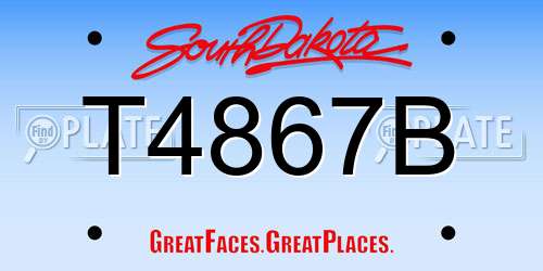 T4867B South Dakota License Plate