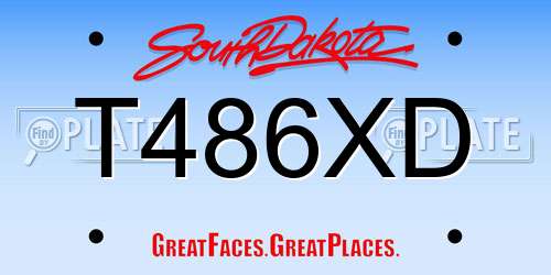 T486XD South Dakota License Plate
