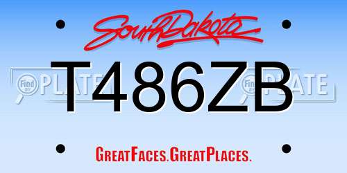 T486ZB South Dakota License Plate