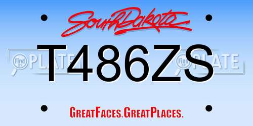 T486ZS South Dakota License Plate