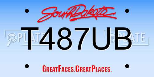 T487UB South Dakota License Plate