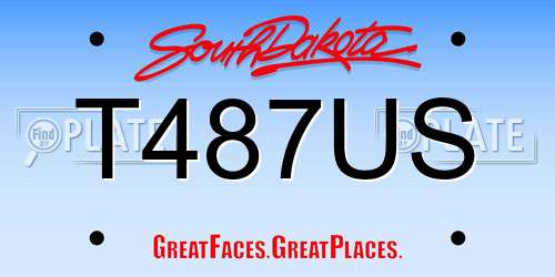 T487US South Dakota License Plate