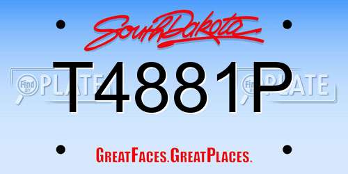 T4881P South Dakota License Plate