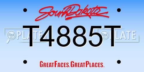 T4885T South Dakota License Plate