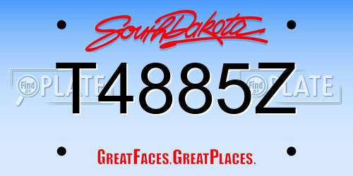T4885Z South Dakota License Plate