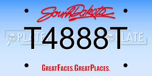 T4888T South Dakota License Plate