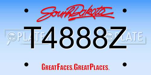 T4888Z South Dakota License Plate