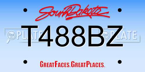 T488BZ South Dakota License Plate