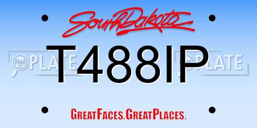 T488IP South Dakota License Plate