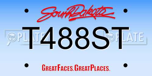 T488ST South Dakota License Plate