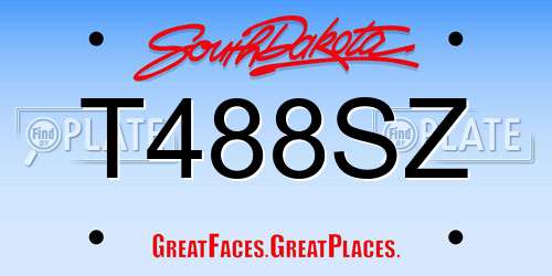 T488SZ South Dakota License Plate