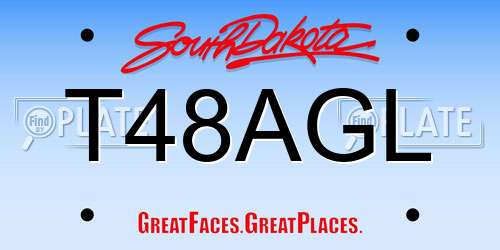 T48AGL South Dakota License Plate