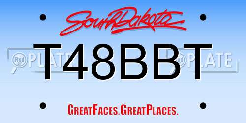T48BBT South Dakota License Plate