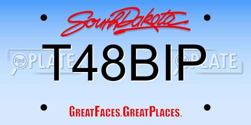 T48BIP South Dakota License Plate