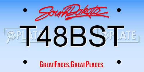 T48BST South Dakota License Plate