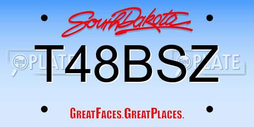 T48BSZ South Dakota License Plate
