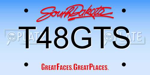 T48GTS South Dakota License Plate