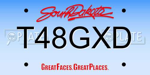 T48GXD South Dakota License Plate