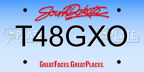 T48GXO South Dakota License Plate