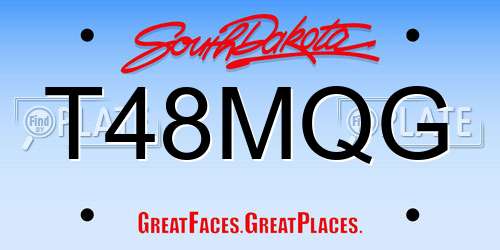 T48MQG South Dakota License Plate