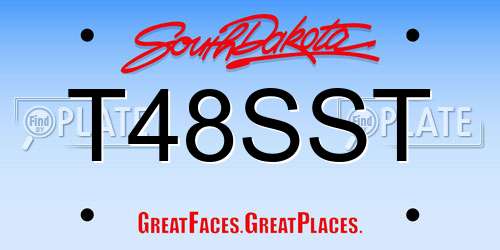 T48SST South Dakota License Plate