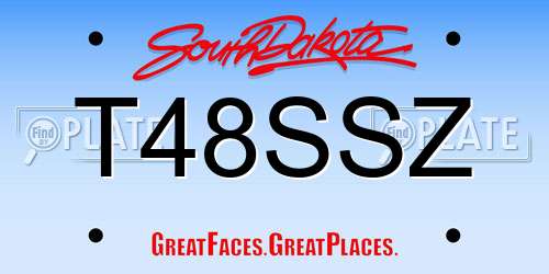 T48SSZ South Dakota License Plate