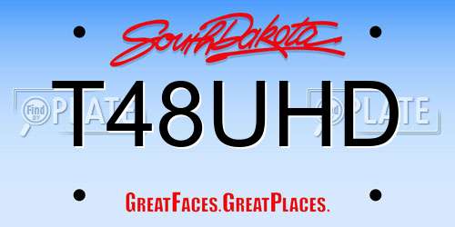 T48UHD South Dakota License Plate
