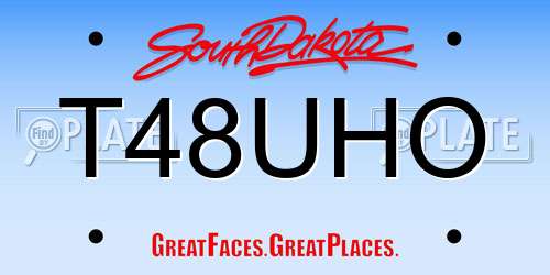 T48UHO South Dakota License Plate