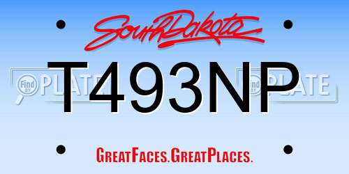 T493NP South Dakota License Plate