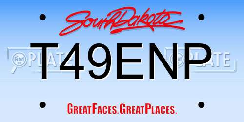 T49ENP South Dakota License Plate