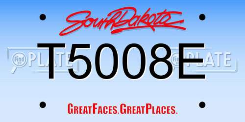 T5008E South Dakota License Plate