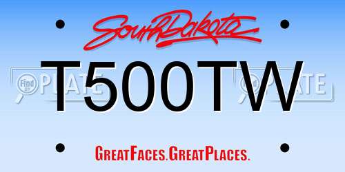T500TW South Dakota License Plate