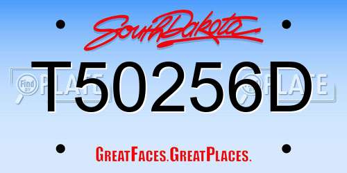 T50256D South Dakota License Plate