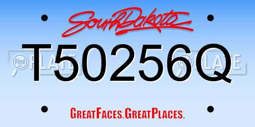 T50256Q South Dakota License Plate