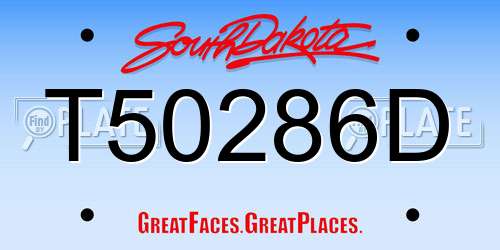 T50286D South Dakota License Plate