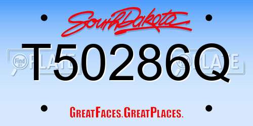 T50286Q South Dakota License Plate