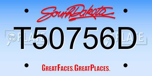 T50756D South Dakota License Plate