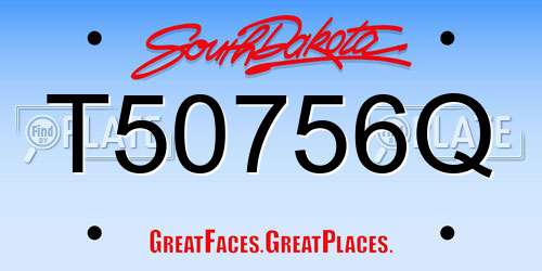 T50756Q South Dakota License Plate