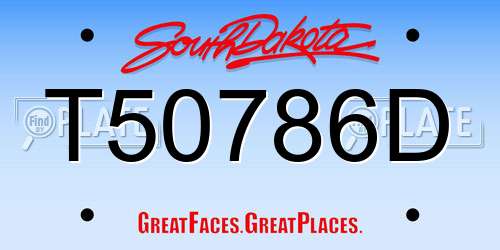 T50786D South Dakota License Plate